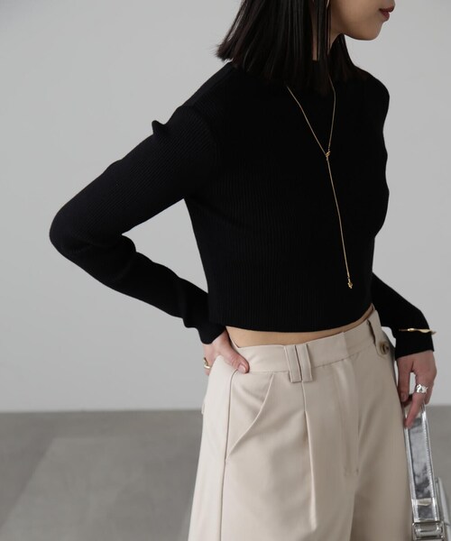 FREE'S MART（フリーズマート）の「ハイネックショート丈リブニット（ニット/セーター・レディース・オレンジ/ブルー/ホワイト/ブラック・FREE）」の22枚目の写真