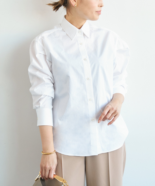 未使用品 ドゥーズィエムクラス 日本製 ボリュームスリーブ 長袖 シャツ 白 DEUXIEME CLASSE - 未使用品 ドゥーズィエムクラス 日本製