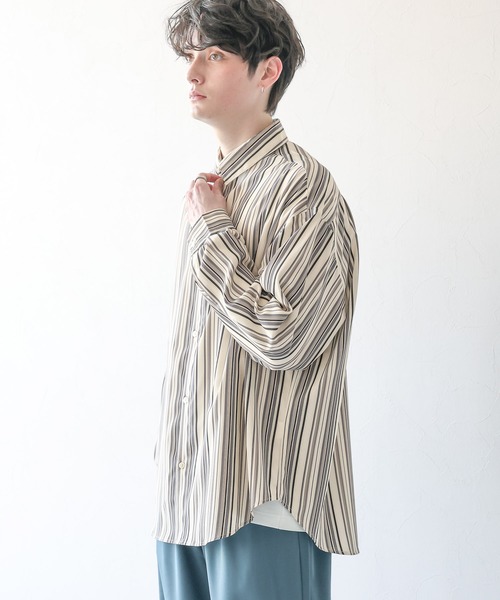 RAGEBLUE(レイジブルー)の「マルチストライプ/ドレープルーズシャツ(シャツ/ブラウス・メンズ・オレンジ/ブルー/ホワイト・MEDIUM/LARGE)」の11枚目の写真