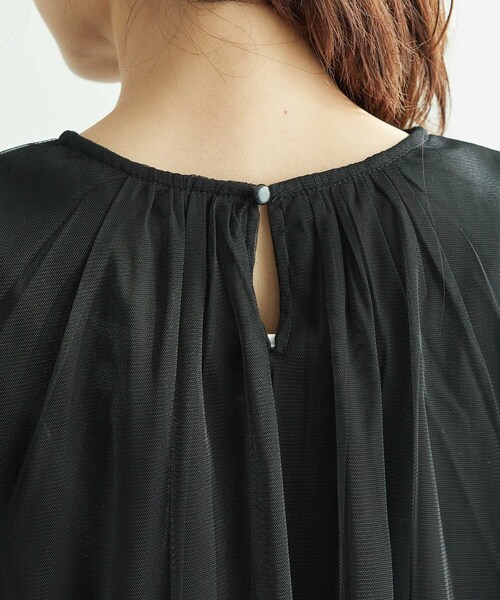 ROPE' PICNIC（ロペピクニック）の「長袖チュールカットトップス（Tシャツ/カットソー・レディース・ブラック/オフホワイト・38）」の16枚目の写真