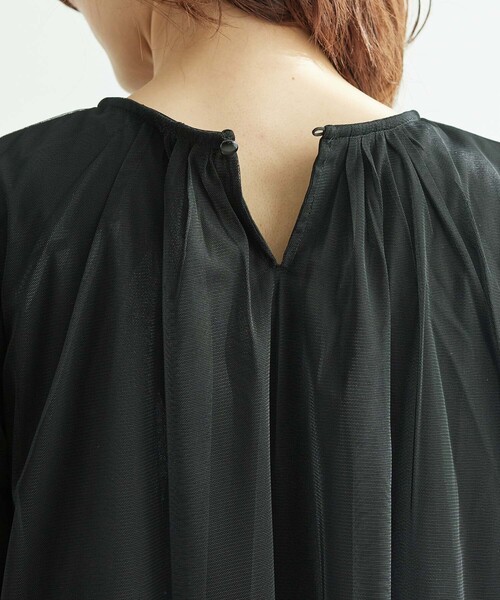 ROPE' PICNIC（ロペピクニック）の「長袖チュールカットトップス（Tシャツ/カットソー・レディース・ブラック/オフホワイト・38）」の17枚目の写真