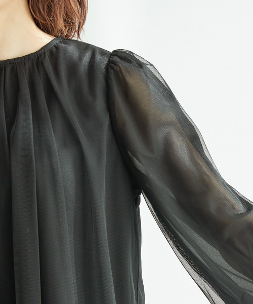 ROPE' PICNIC（ロペピクニック）の「長袖チュールカットトップス（Tシャツ/カットソー・レディース・ブラック/オフホワイト・38）」の20枚目の写真