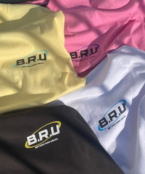 B.R.U（ブル）の「【B.R.Uロゴ】プリント刺繍ストリング半袖（Tシャツ/カットソー・メンズ・チャコールグレー/ホワイト/ピンク/イエロー・FREE）」の12枚目の写真
