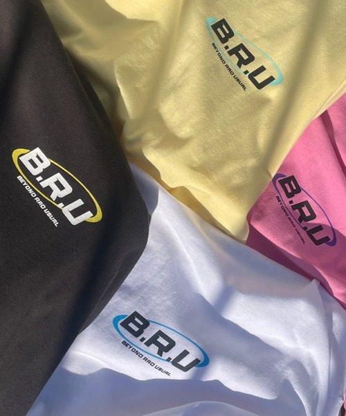 B.R.U（ブル）の「【B.R.Uロゴ】プリント刺繍ストリング半袖（Tシャツ/カットソー・メンズ・チャコールグレー/ホワイト/ピンク/イエロー・FREE）」の16枚目の写真