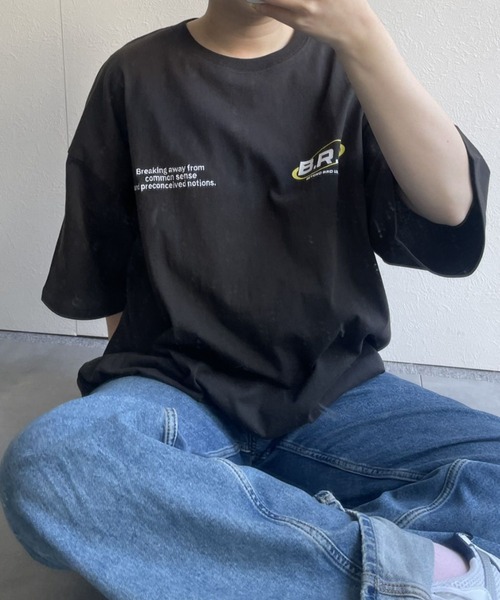 B.R.U（ブル）の「【B.R.Uロゴ】プリント刺繍ストリング半袖（Tシャツ/カットソー・メンズ・チャコールグレー/ホワイト/ピンク/イエロー・FREE）」の18枚目の写真