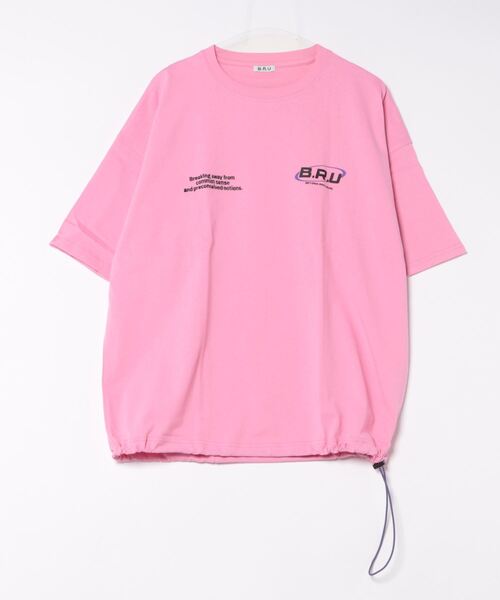 B.R.U（ブル）の「【B.R.Uロゴ】プリント刺繍ストリング半袖（Tシャツ/カットソー・メンズ・チャコールグレー/ホワイト/ピンク/イエロー・FREE）」の21枚目の写真