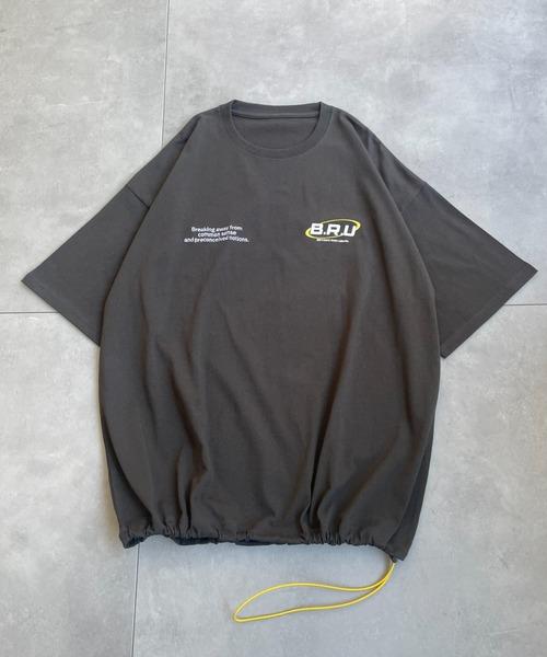 B.R.U(ブル)の「プリント刺繍ストリング半袖(Tシャツ/カットソー・メンズ・チャコールグレー/ホワイト/ピンク/イエロー・FREE)」の21枚目の写真