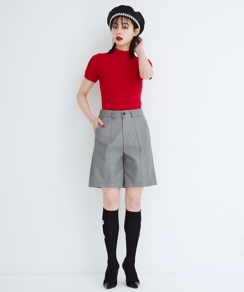 Narcissus（ナルシス）の「【Narcissus】レザーハーフパンツ（その他パンツ・レディース・ブラック/グレー・FREE）」の5枚目の写真