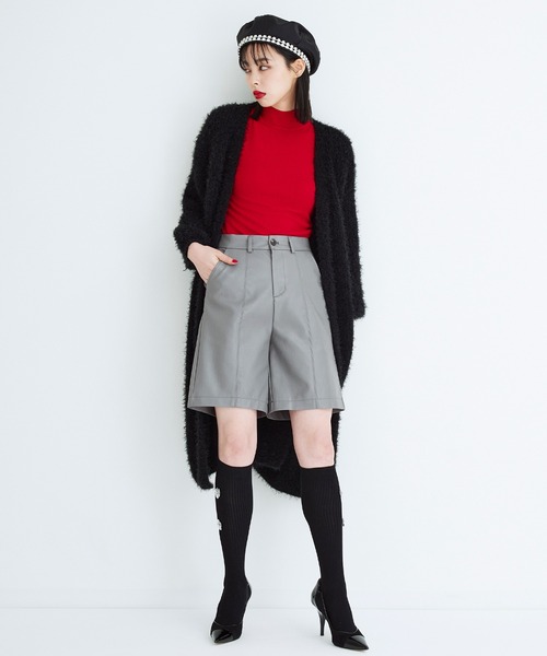 Narcissus（ナルシス）の「【Narcissus】レザーハーフパンツ（その他パンツ・レディース・ブラック/グレー・FREE）」の7枚目の写真