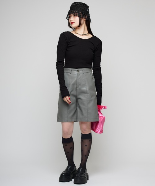 Narcissus（ナルシス）の「【Narcissus】レザーハーフパンツ（その他パンツ・レディース・ブラック/グレー・FREE）」の20枚目の写真