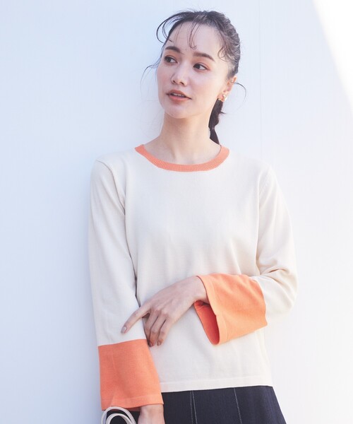 THE SHOP TK (ザ ショップ ティーケー )の「◆配色ニット【洗濯機OK】(ニット/セーター・レディース・ベージュ系その他7/ブラック系4・12/13)」の3枚目の写真