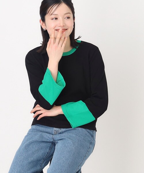 THE SHOP TK (ザ ショップ ティーケー )の「◆配色ニット【洗濯機OK】(ニット/セーター・レディース・ベージュ系その他7/ブラック系4・12/13)」の12枚目の写真