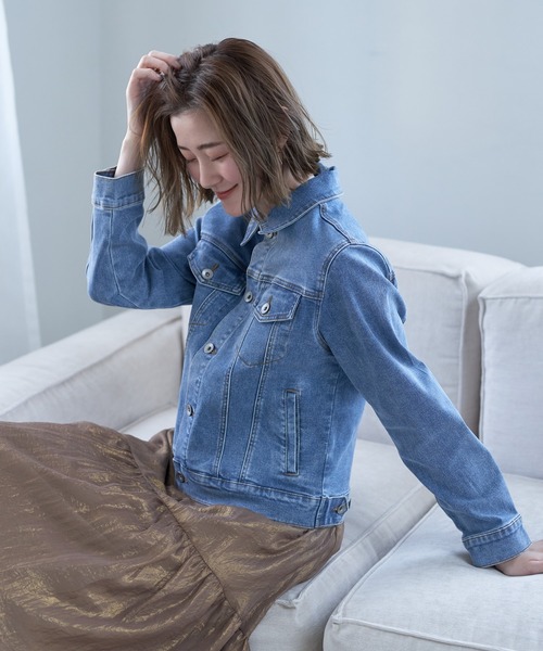 YECCA VECCA（イェッカヴェッカ）の「ストレッチGジャン（その他アウター・レディース・インディゴブルー/ダークインディゴブルー・S/M）」の3枚目の写真