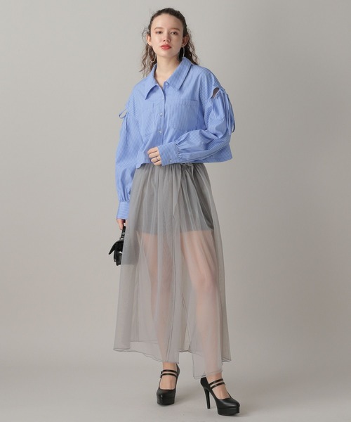 FOREVER 21(フォーエバー トゥエンティーワン)の「【2024SS】ショーパン付きシアースカート(スカート・レディース・ブラック/グレー・SMALL/MEDIUM)」の6枚目の写真