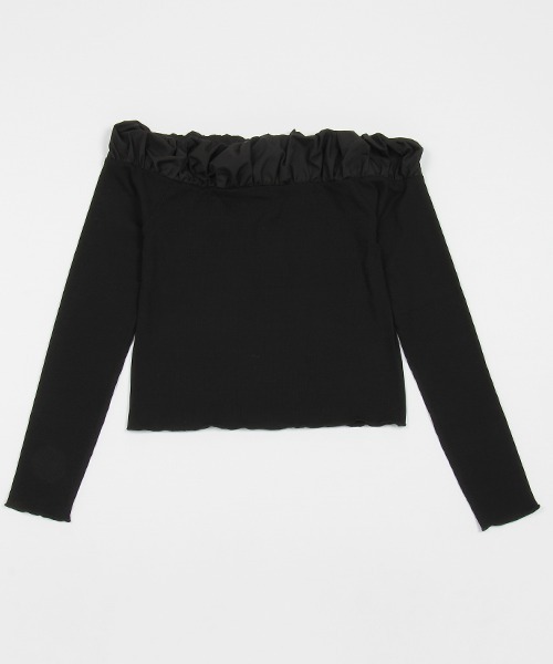 petit main LIEN(プティマインリアン)の「【LADIES】バルーン衿ロンT(Tシャツ/カットソー・レディース・チャコール/オフホワイト/ブラック・FREE)」の22枚目の写真