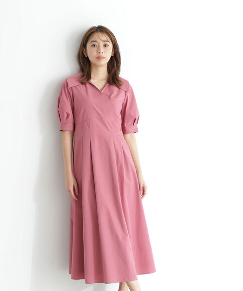 NATURAL BEAUTY BASIC（ナチュラルビューティーベーシック）の「◇カシュクールシャツワンピース（シャツワンピース・レディース・ネイビー/ブルー系その他6/マジェンタ・MEDIUM/SMALL）」の8枚目の写真