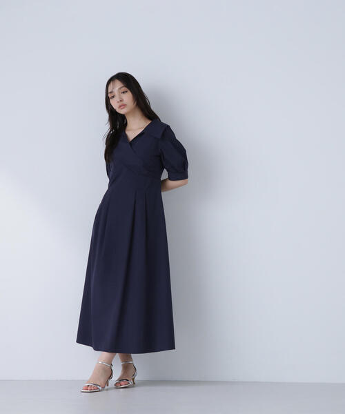 NATURAL BEAUTY BASIC（ナチュラルビューティーベーシック）の「◇カシュクールシャツワンピース（シャツワンピース・レディース・ネイビー/ブルー系その他6/マジェンタ・MEDIUM/SMALL）」の2枚目の写真