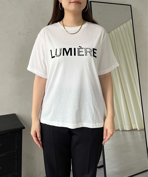 prose verse（プロズヴェール）の「フロッキーロゴパール付きTシャツ（Tシャツ/カットソー・レディース・オフホワイト/ブラック・MEDIUM）」の18枚目の写真