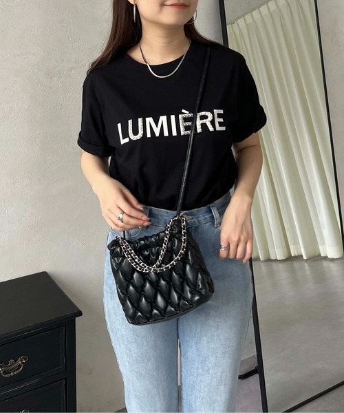 prose verse（プロズヴェール）の「フロッキーロゴパール付きTシャツ（Tシャツ/カットソー・レディース・オフホワイト/ブラック・MEDIUM）」の10枚目の写真
