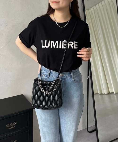 prose verse（プロズヴェール）の「フロッキーロゴパール付きTシャツ（Tシャツ/カットソー・レディース・オフホワイト/ブラック・MEDIUM）」の12枚目の写真