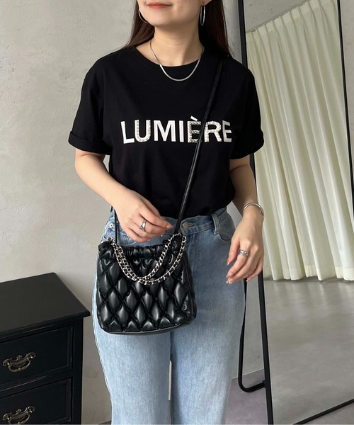 prose verse（プロズヴェール）の「フロッキーロゴパール付きTシャツ（Tシャツ/カットソー・レディース・オフホワイト/ブラック・MEDIUM）」の13枚目の写真