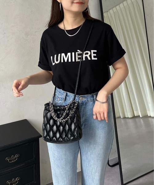 prose verse（プロズヴェール）の「フロッキーロゴパール付きTシャツ（Tシャツ/カットソー・レディース・オフホワイト/ブラック・MEDIUM）」の15枚目の写真