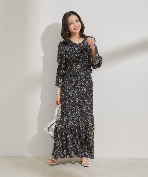 VIS(ビス)の「花柄シャーリングブラウス(シャツ/ブラウス・レディース・オレンジ系その他/ブラック系その他・FREE)」の17枚目の写真