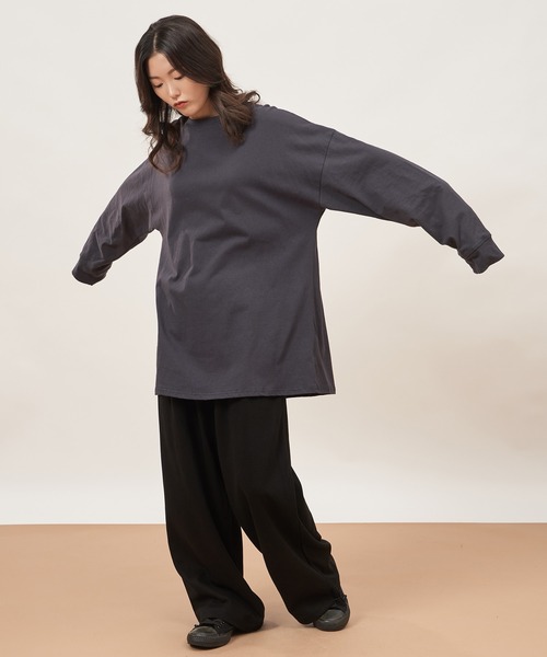 ROCOCO(ロココ)の「ゆったりトレンドTシャツ(Tシャツ/カットソー・レディース・チャコールグレー/アイボリー/ブラック・M~L)」の2枚目の写真