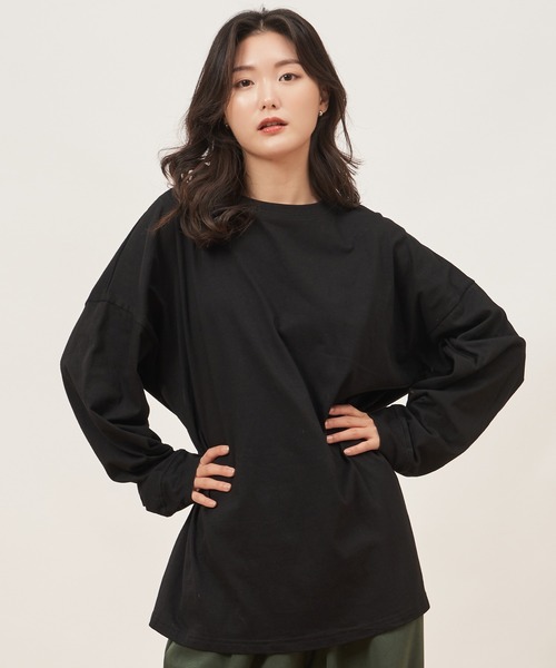 ROCOCO(ロココ)の「ゆったりトレンドTシャツ(Tシャツ/カットソー・レディース・チャコールグレー/アイボリー/ブラック・M~L)」の3枚目の写真