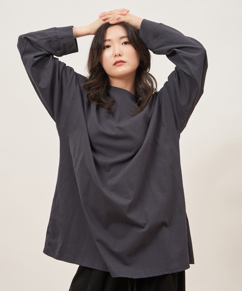 ROCOCO(ロココ)の「ゆったりトレンドTシャツ(Tシャツ/カットソー・レディース・チャコールグレー/アイボリー/ブラック・M~L)」の7枚目の写真