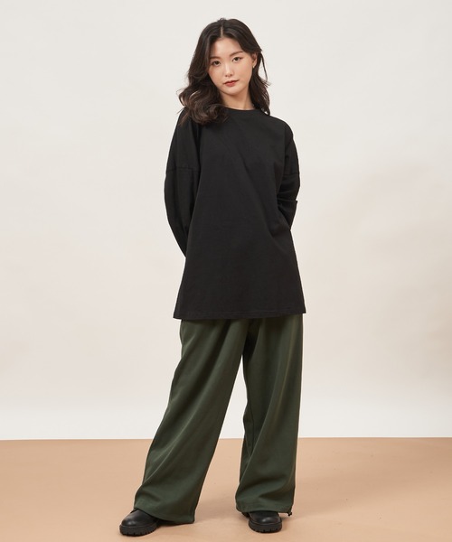 ROCOCO(ロココ)の「ゆったりトレンドTシャツ(Tシャツ/カットソー・レディース・チャコールグレー/アイボリー/ブラック・M~L)」の14枚目の写真
