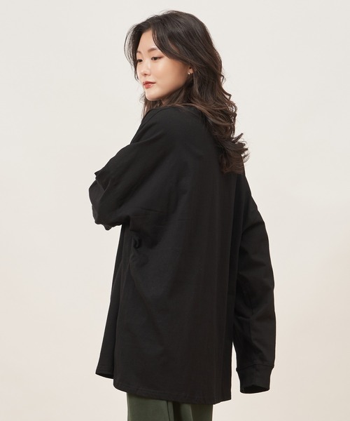 ROCOCO(ロココ)の「ゆったりトレンドTシャツ(Tシャツ/カットソー・レディース・チャコールグレー/アイボリー/ブラック・M~L)」の15枚目の写真