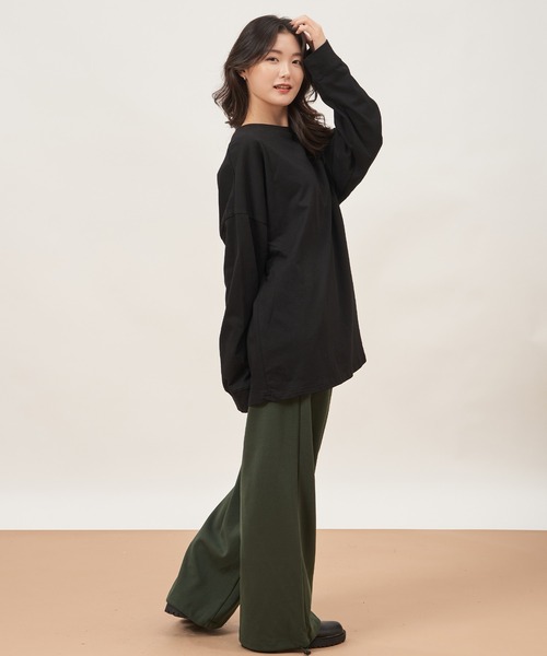 ROCOCO(ロココ)の「ゆったりトレンドTシャツ(Tシャツ/カットソー・レディース・チャコールグレー/アイボリー/ブラック・M~L)」の16枚目の写真