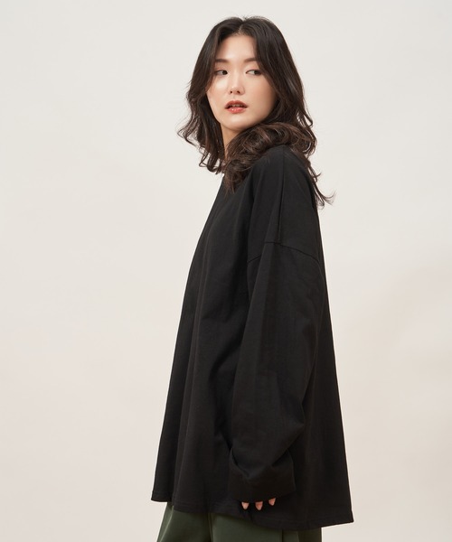 ROCOCO(ロココ)の「ゆったりトレンドTシャツ(Tシャツ/カットソー・レディース・チャコールグレー/アイボリー/ブラック・M~L)」の10枚目の写真