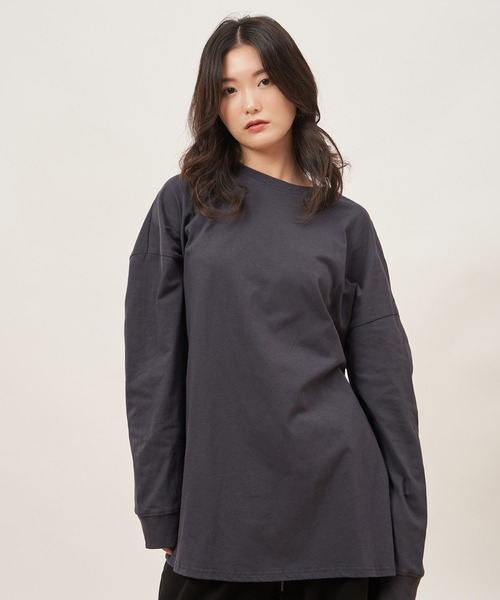 ROCOCO(ロココ)の「ゆったりトレンドTシャツ(Tシャツ/カットソー・レディース・チャコールグレー/アイボリー/ブラック・M~L)」の11枚目の写真
