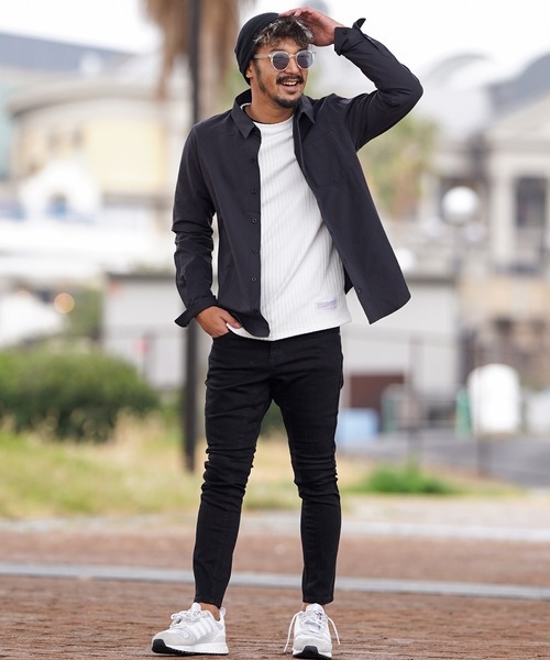 adamsJUGGLER(アダムスジャグラー)の「24/シアサッカーロングシャツ(シャツ/ブラウス・メンズ・ホワイト/ブラック・S/M/L/XL/XXL)」の12枚目の写真