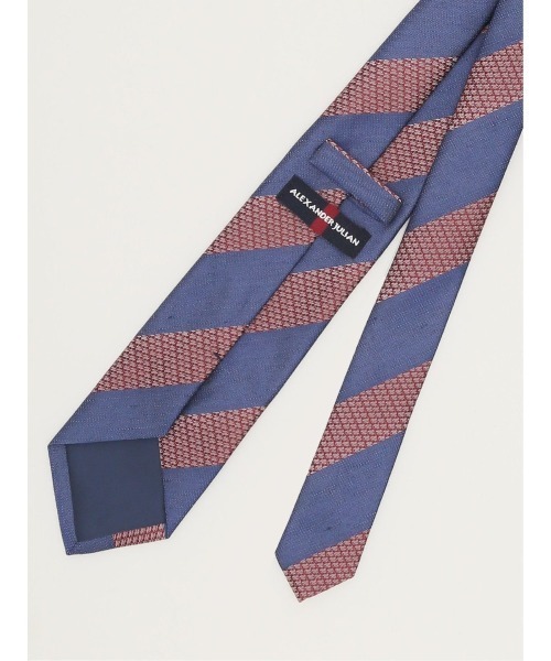 Alexander Julian（アレキサンダージュリアン）の「アレキサンダージュリアン リネン混 ストライプ柄 ネクタイ 8.0cm幅（ネクタイ・メンズ・グリーン/ネイビー・FREE）」の8枚目の写真