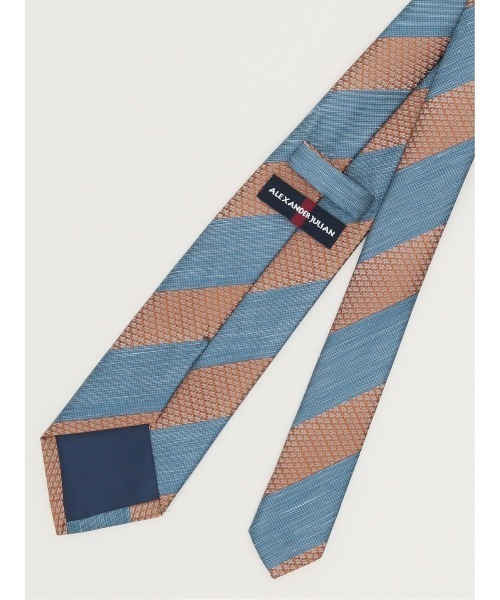 Alexander Julian（アレキサンダージュリアン）の「アレキサンダージュリアン リネン混 ストライプ柄 ネクタイ 8.0cm幅（ネクタイ・メンズ・グリーン/ネイビー・FREE）」の5枚目の写真