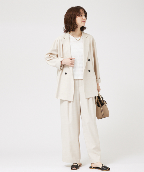 abahouse mavie（アバハウスマヴィ）の「【セットアップ対応】メランジ調ストレートパンツ/リネンライクタックストレートパンツ/セミオケ（その他パンツ・レディース・ブラック/ライトブラウン/グレー/ベージュ・36/38）」の13枚目の写真