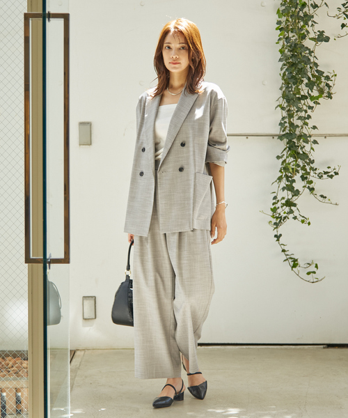 abahouse mavie（アバハウスマヴィ）の「【セットアップ対応】メランジ調ストレートパンツ/リネンライクタックストレートパンツ/セミオケ（その他パンツ・レディース・ブラック/ライトブラウン/グレー/ベージュ・36/38）」の18枚目の写真