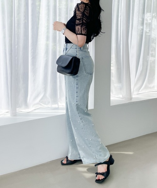 Heather(ヘザー)の「パールデニムパンツ 111638(デニムパンツ・レディース・ライトブルー/ケミカルウォッシュ・M/S)」の15枚目の写真