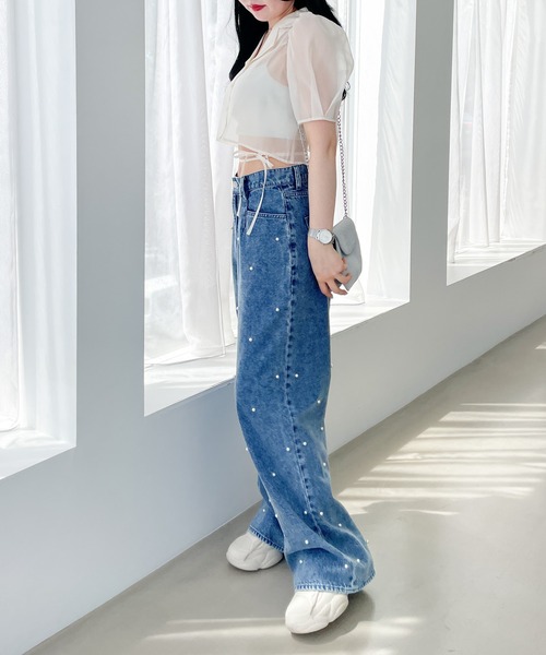 Heather(ヘザー)の「パールデニムパンツ 111638(デニムパンツ・レディース・ライトブルー/ケミカルウォッシュ・M/S)」の16枚目の写真