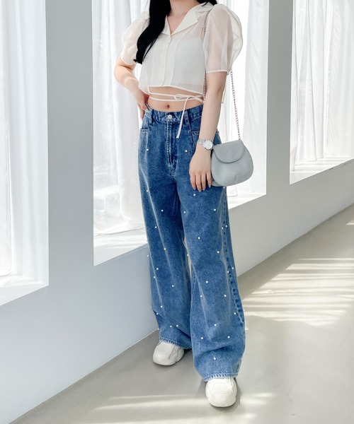 Heather(ヘザー)の「パールデニムパンツ 111638(デニムパンツ・レディース・ライトブルー/ケミカルウォッシュ・M/S)」の17枚目の写真