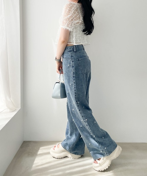 Heather(ヘザー)の「パールデニムパンツ 111638(デニムパンツ・レディース・ライトブルー/ケミカルウォッシュ・M/S)」の19枚目の写真