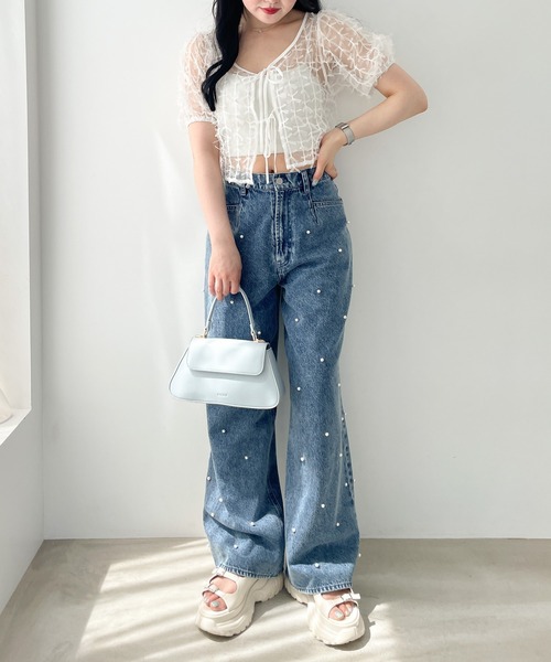 Heather(ヘザー)の「パールデニムパンツ 111638(デニムパンツ・レディース・ライトブルー/ケミカルウォッシュ・M/S)」の20枚目の写真