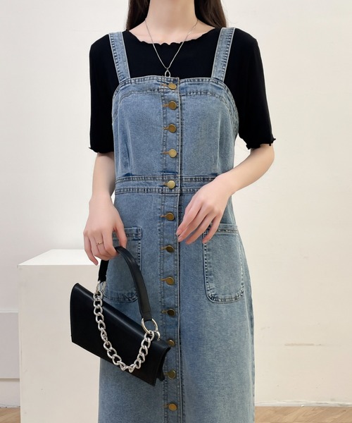 デニムリメイク★なんと！丈フリー変型サロペット FREAK'S STORE｜紐 デニム サロペット【限定展開】 25SS