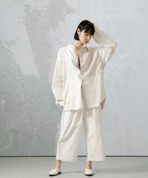 Apo(s)ture（アポスチャー）の「DUA-001/コーデュロイワンタックサルエルパンツ（その他パンツ・レディース・ネイビー/ベージュ/ホワイト/カーキ・XS/S/M/L/XL）」の15枚目の写真