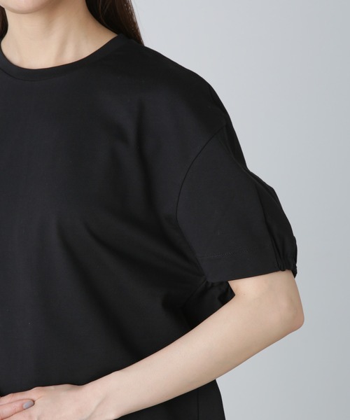NANO universe(ナノユニバース)の「バックギャザースリーブトップス(Tシャツ/カットソー・レディース・ライトブルー/ブラック/オフホワイト・FREE)」の11枚目の写真