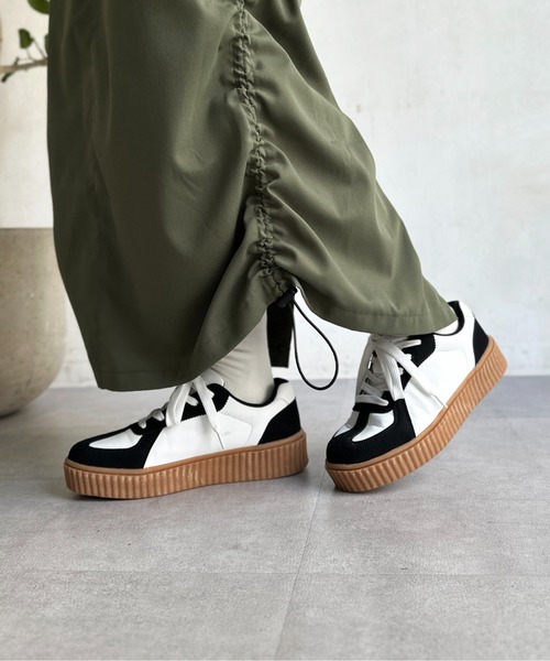 CPCM（シーピーシーエム）の「【レディースサイズ】ボリュームソールスニーカー（スニーカー・レディース・オフホワイト/ブラック/ベージュ・SMALL/MEDIUM/LARGE）」の10枚目の写真