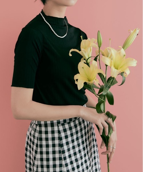 kirakiraShop(キラキラショップ)の「スーパー ストレッチ ソフト リブ トップス 半袖(Tシャツ/カットソー・レディース・ブラック/ベージュ系その他/アイボリー/ブルー系その他/イエロー系その他・S/M/L/XL)」の10枚目の写真